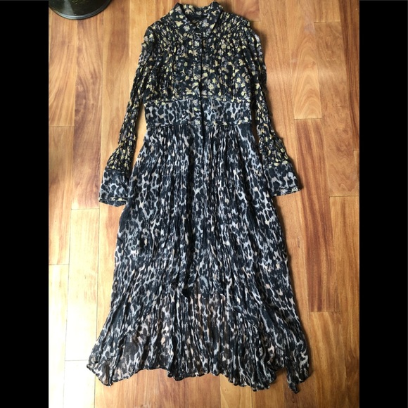 SOLD// All Saints Dual print high low midi dress size 4 - Picture 6 of 7
